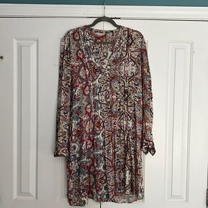 Anthropologie paisley short dress with long sleeves